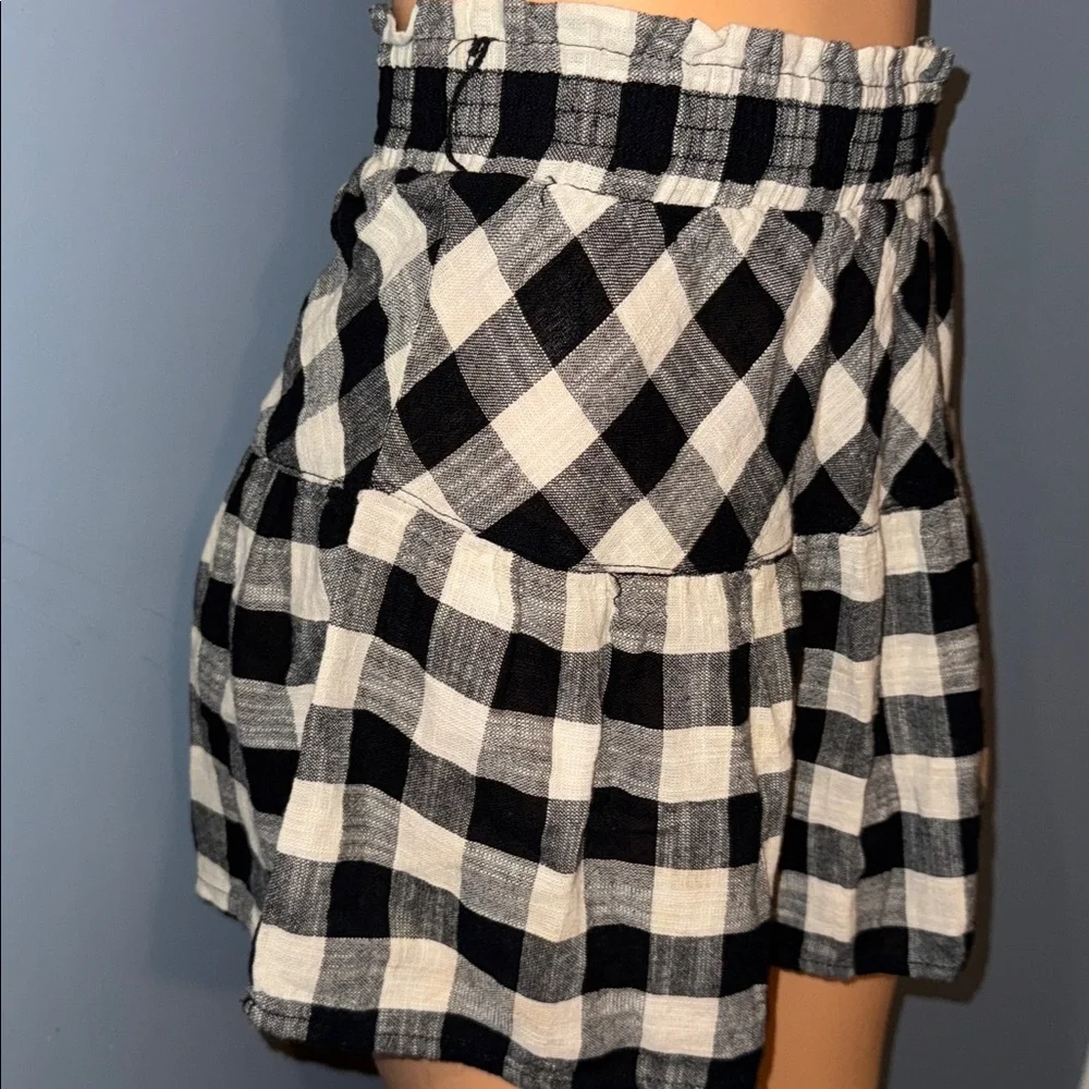 Joe B Buffalo Check Tiered Mini Skirt - Size Small